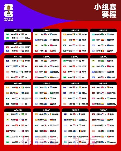 2026世界杯每日赛程高清版最新时间表在哪里看